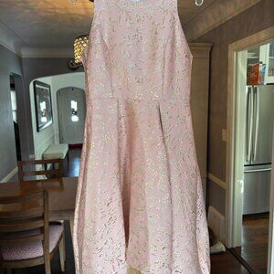 NWT Nevada Love Blush Floral Jacquard Sleeveless Midi Dress. Size 8